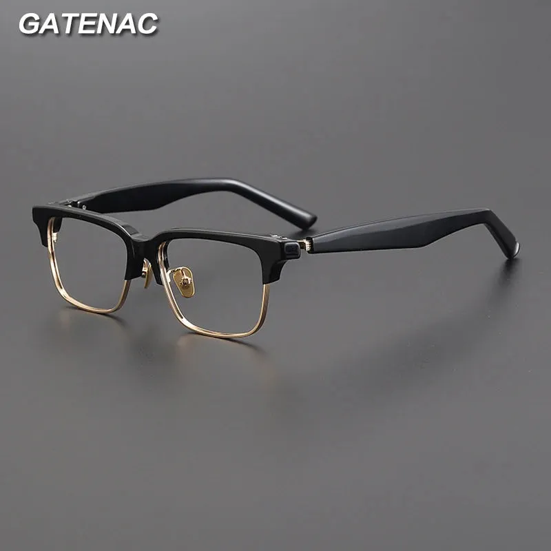 Gatenac Unisex Full Rim Square Acetate Eyeglasses Gxyj1191