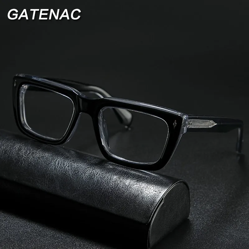Gatenac Unisex Full Rim Square Acetate Frame Eyeglasses Gxyj776