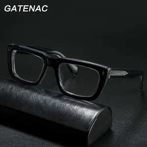 Gatenac Unisex Full Rim Square Acetate Frame Eyeglasses Gxyj776