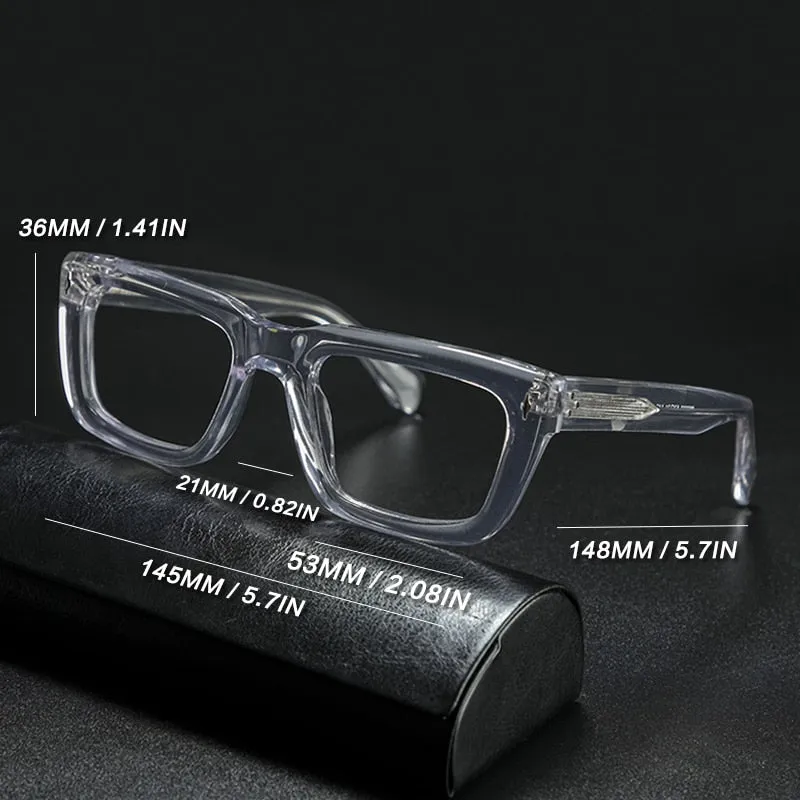 Gatenac Unisex Full Rim Square Acetate Frame Eyeglasses Gxyj776