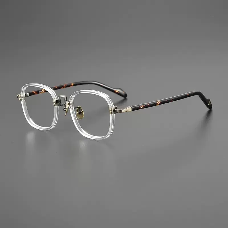 Gatenac Unisex Full Rim Square Acetate Titanium Eyeglasses Gxyj1217
