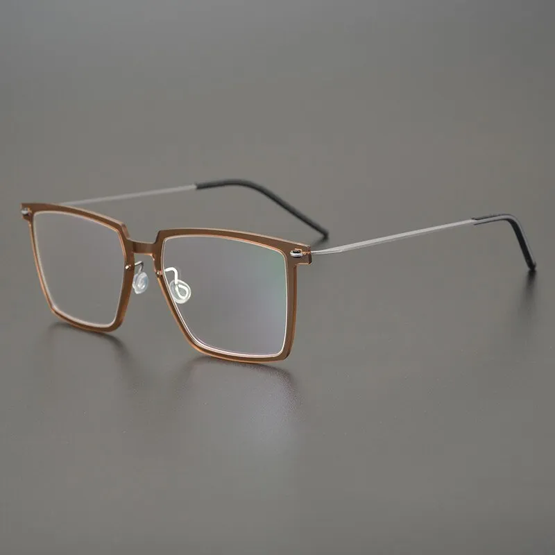 Gatenac Unisex Full Rim Square Acetate Titanium Eyeglasses Gxyj949