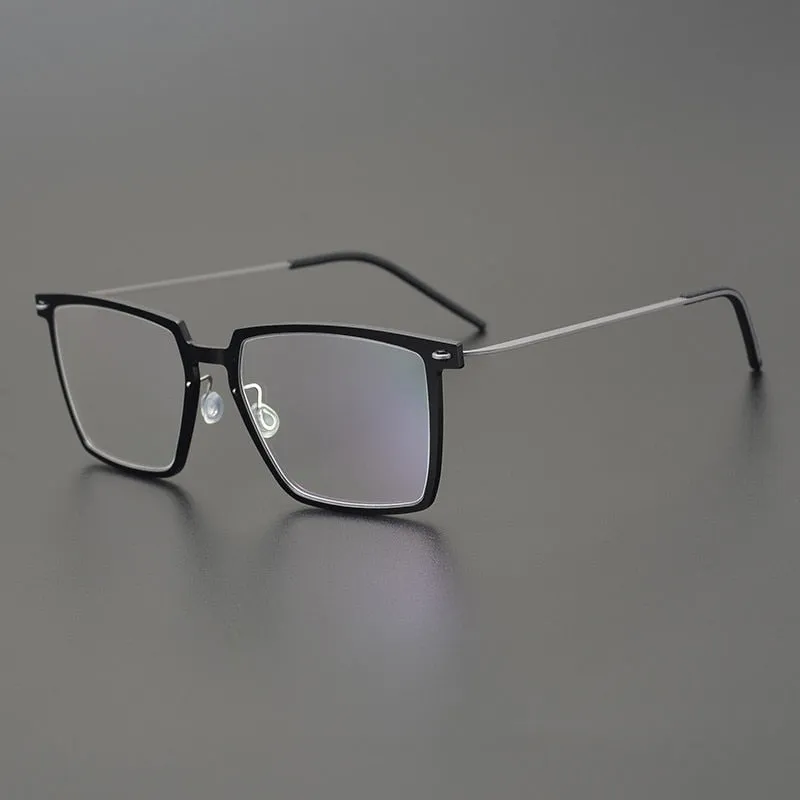 Gatenac Unisex Full Rim Square Acetate Titanium Eyeglasses Gxyj949