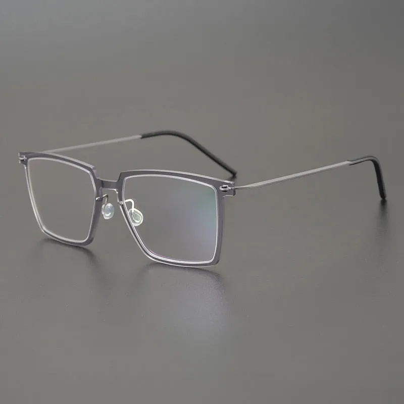 Gatenac Unisex Full Rim Square Acetate Titanium Eyeglasses Gxyj949