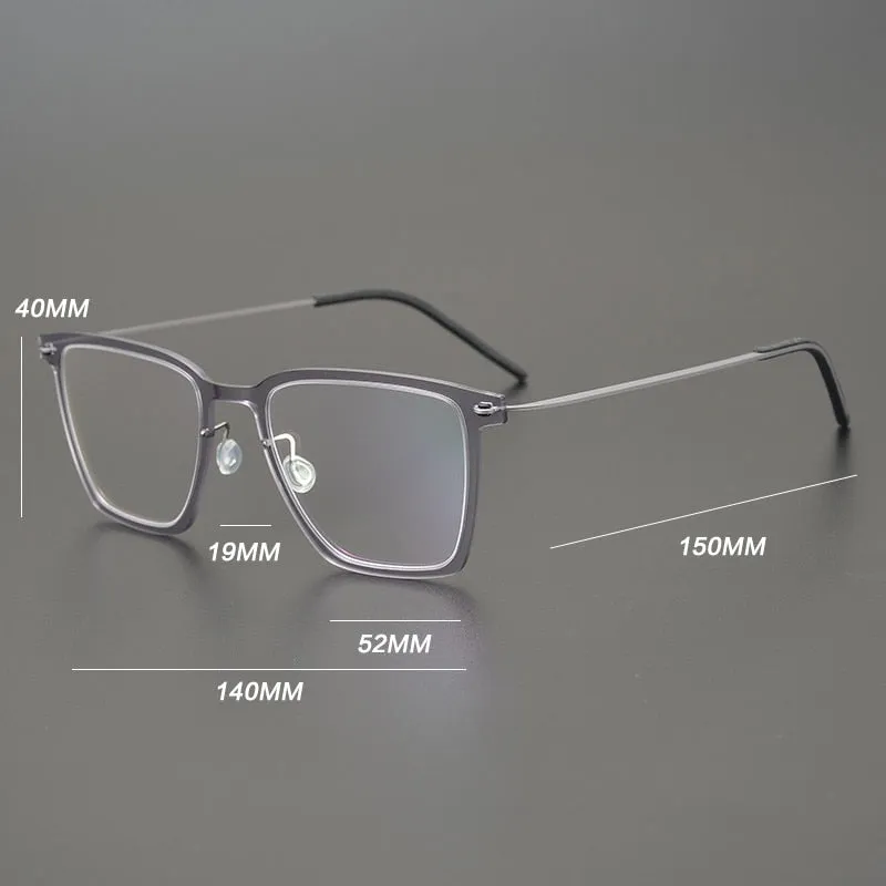 Gatenac Unisex Full Rim Square Acetate Titanium Eyeglasses Gxyj950