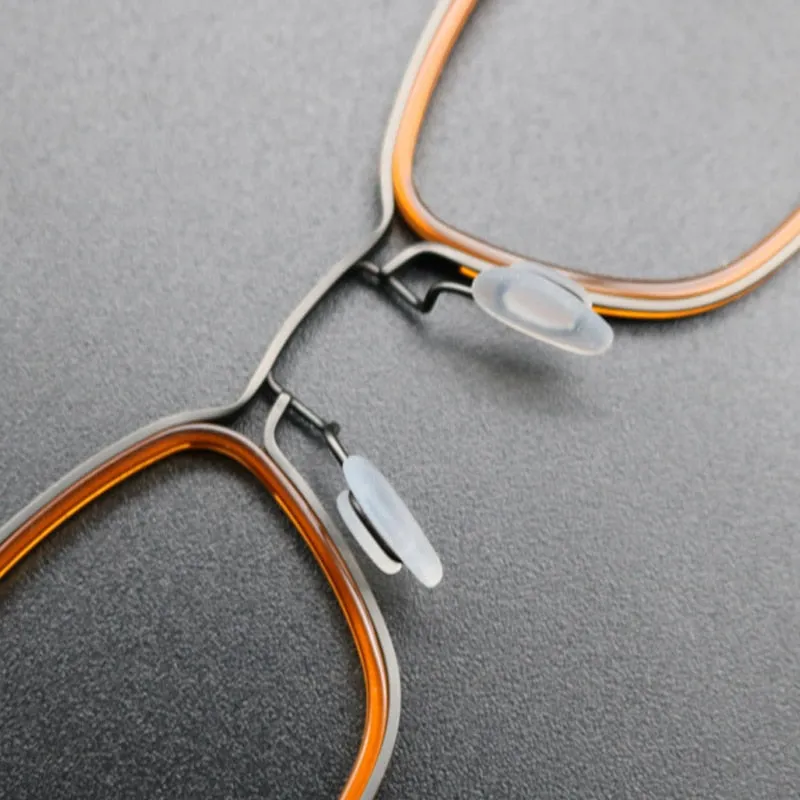Gatenac Unisex Full Rim Square Acetate Titanium Frame Eyeglasses Gxyj544