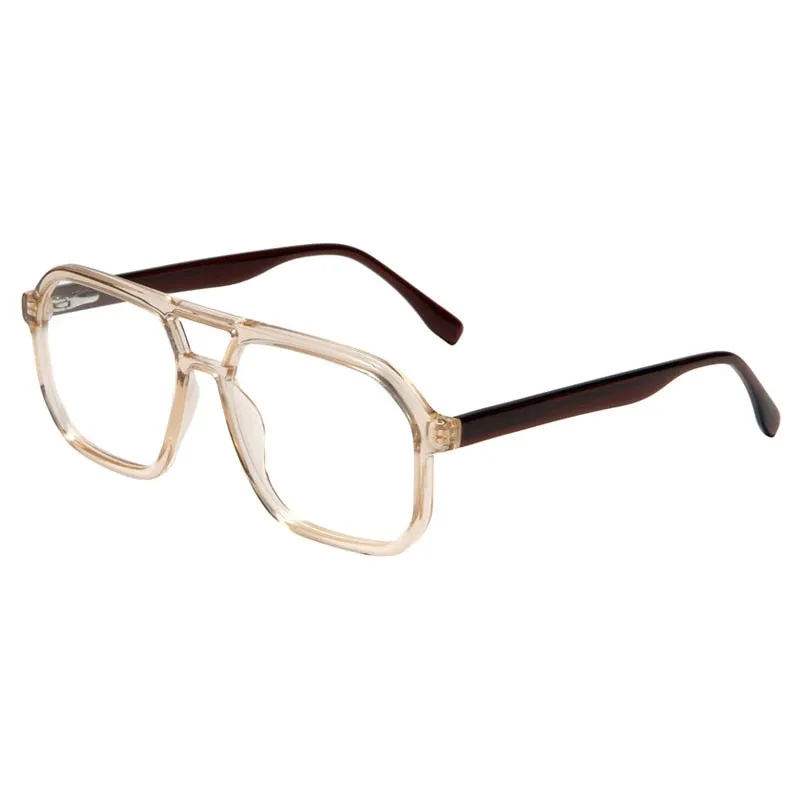 Gatenac Unisex Full Rim Square Double Bridge Acetate Eyeglasses Gxyj1099