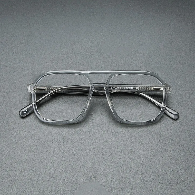 Gatenac Unisex Full Rim Square Double Bridge Acetate Eyeglasses Gxyj1099