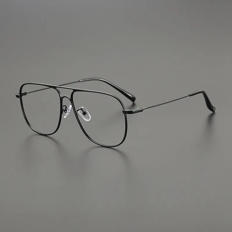 Gatenac Unisex Full Rim Square Double Bridge Titanium Eyeglasses Gxyj1241