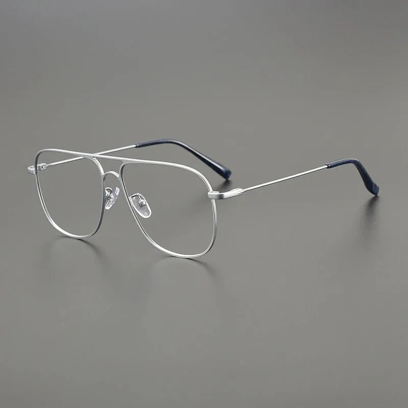 Gatenac Unisex Full Rim Square Double Bridge Titanium Eyeglasses Gxyj1241