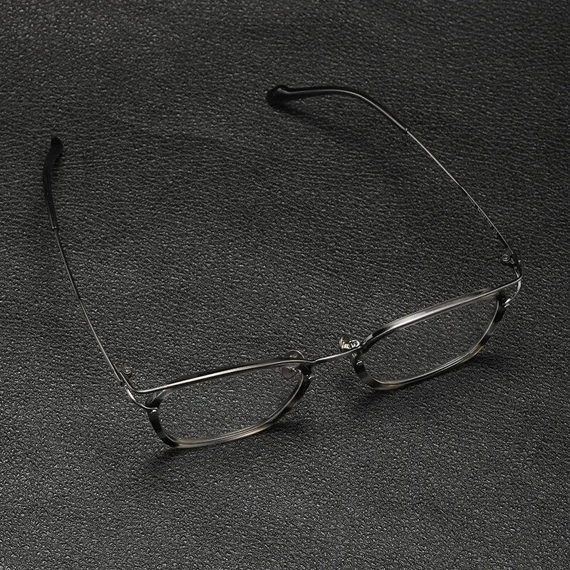Gatenac Unisex Full Rim Square Titanium Acetate Eyeglasses Gxyj1137