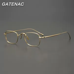 Gatenac Unisex Full Rim Square Titanium Eyeglasses Gxyj909