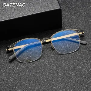 Gatenac Unisex Semi Rim Square Eyeglasses  Gxyj1146