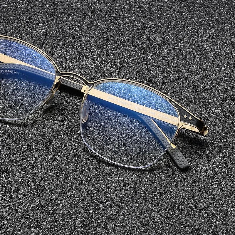 Gatenac Unisex Semi Rim Square Eyeglasses  Gxyj1146