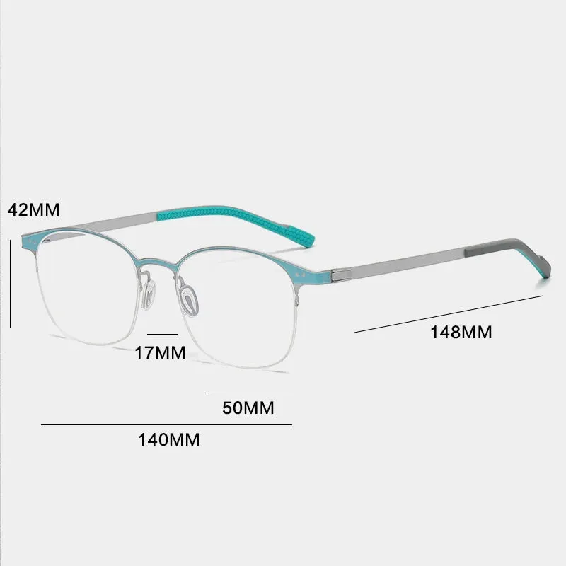 Gatenac Unisex Semi Rim Square Eyeglasses  Gxyj1146