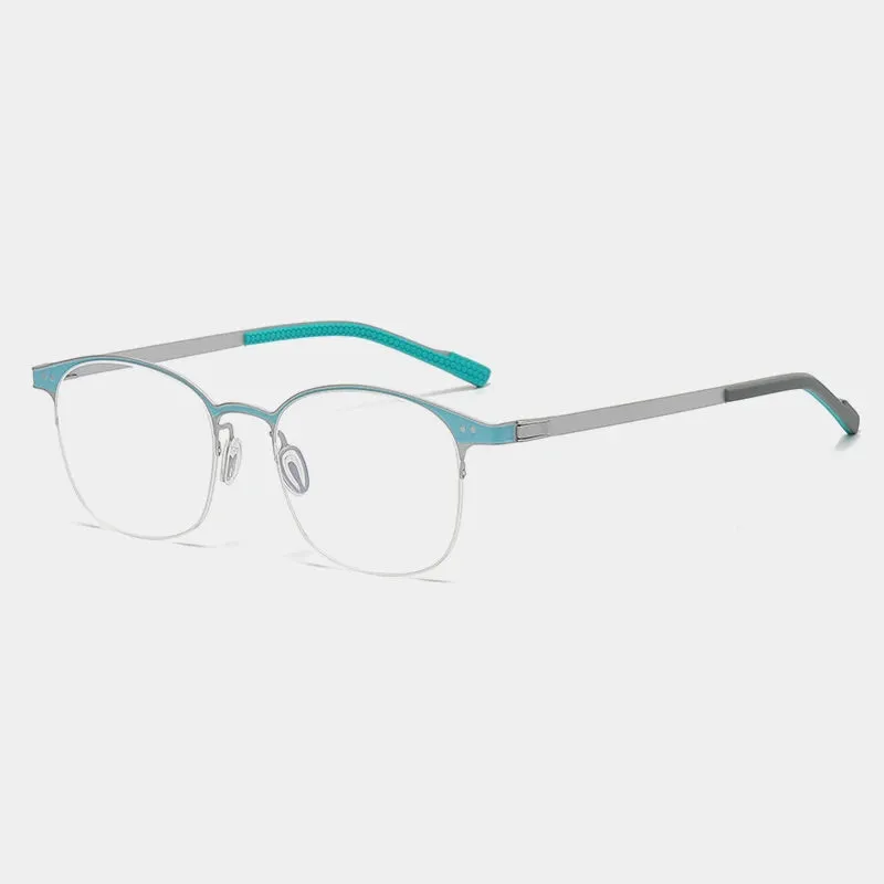 Gatenac Unisex Semi Rim Square Eyeglasses  Gxyj1146