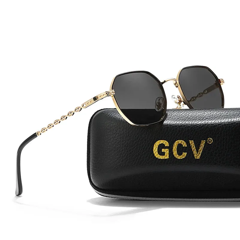 GCV Classic Retro Women's Metal Frame Sunglasses Polaroid Lenses