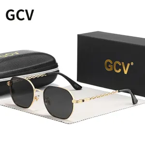 GCV Classic Retro Women's Metal Frame Sunglasses Polaroid Lenses
