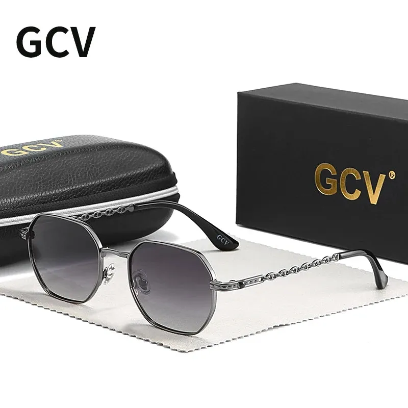 GCV Classic Retro Women's Metal Frame Sunglasses Polaroid Lenses