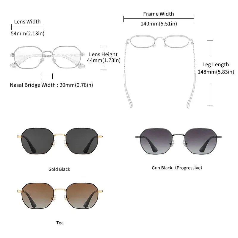 GCV Classic Retro Women's Metal Frame Sunglasses Polaroid Lenses