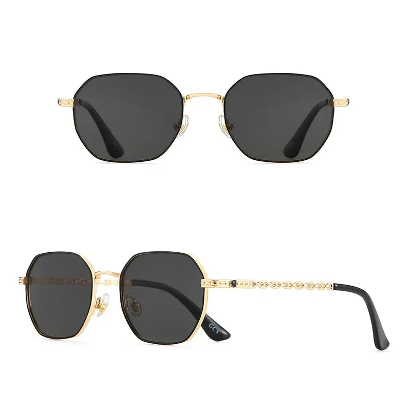 GCV Classic Retro Women's Metal Frame Sunglasses Polaroid Lenses