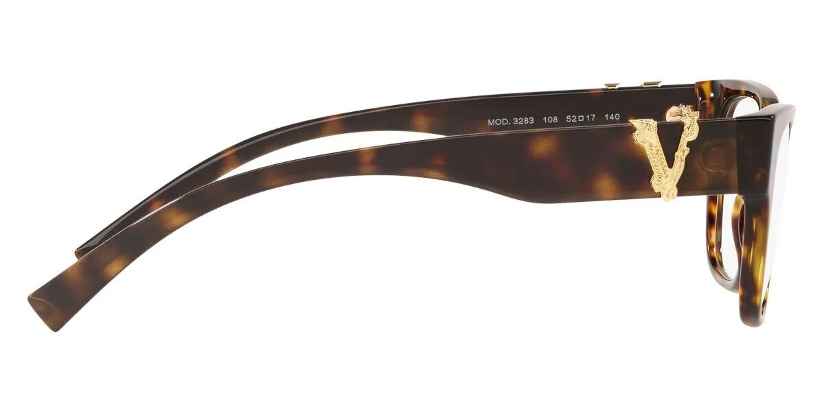 Genuine VERSACE Dark Havana Frame Women Cat Eye Eyeglasses VE3282 108 51mm