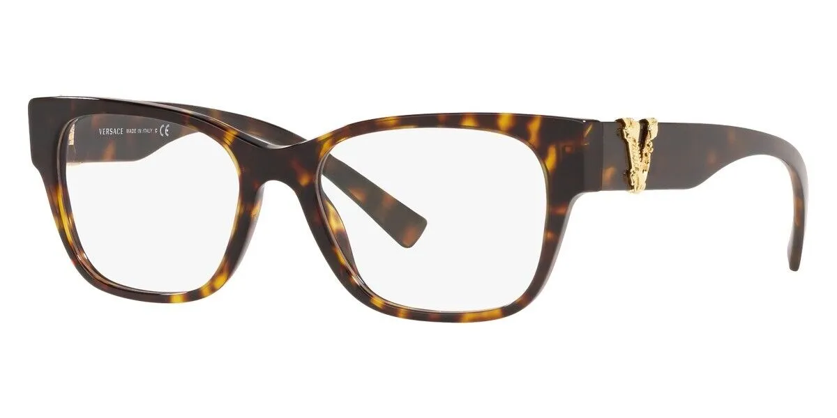 Genuine VERSACE Dark Havana Frame Women Cat Eye Eyeglasses VE3282 108 51mm