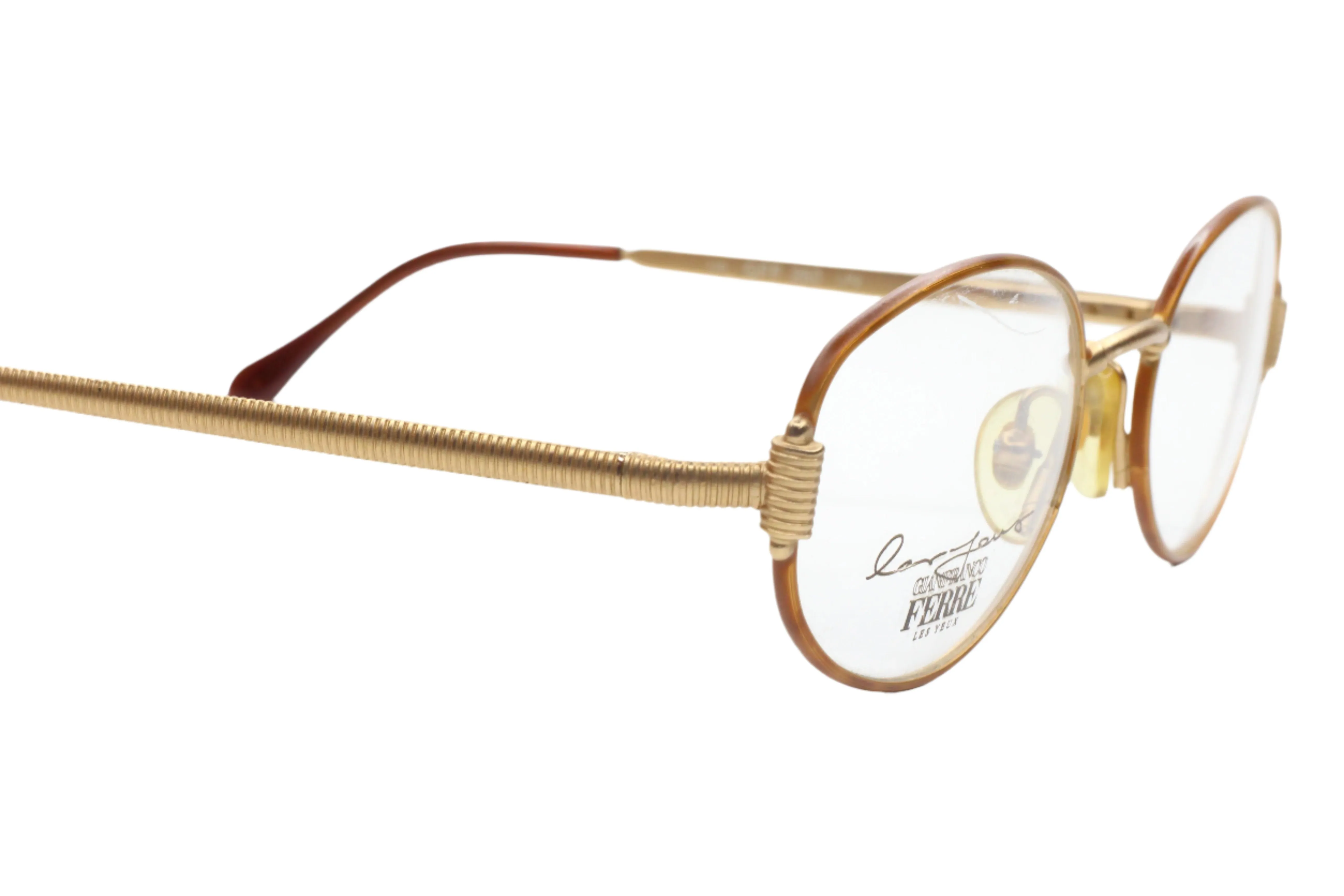 GIANFRANCO FERRE GFF 260 Gold Vintage NOS Italy Eyeglasses 50mm