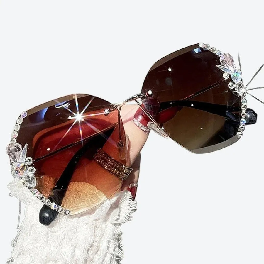 Glamorous Rhinestone-Studded Butterfly Sunglasses
