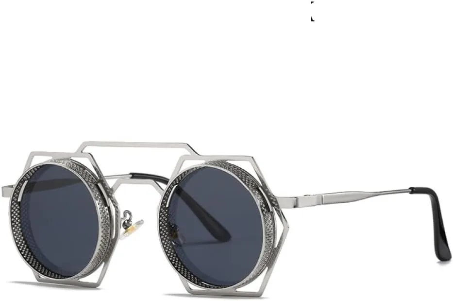 Glasses Punk Sunglasses For Men Retro Steampunk Sunglasses Women Round Shades Vintage