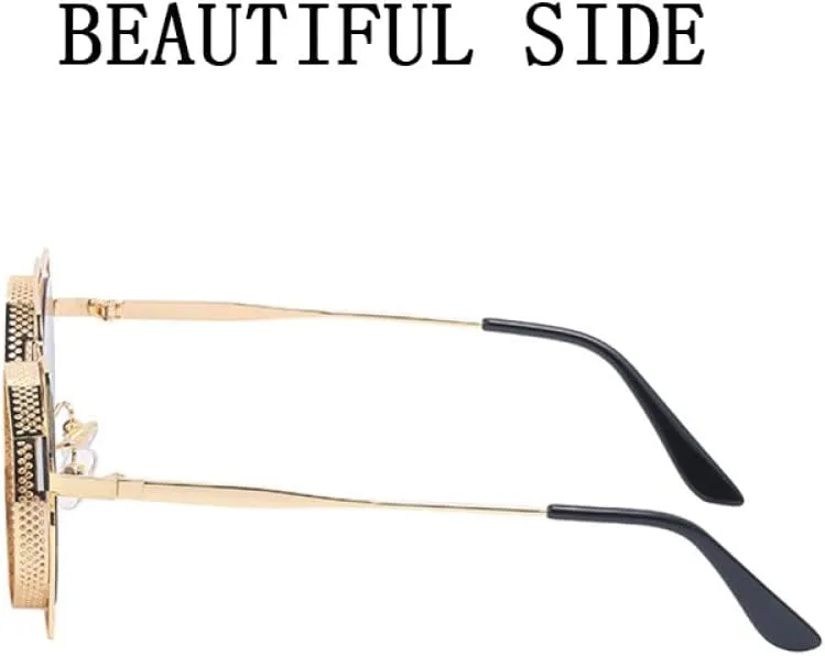 Glasses Punk Sunglasses For Men Retro Steampunk Sunglasses Women Round Shades Vintage