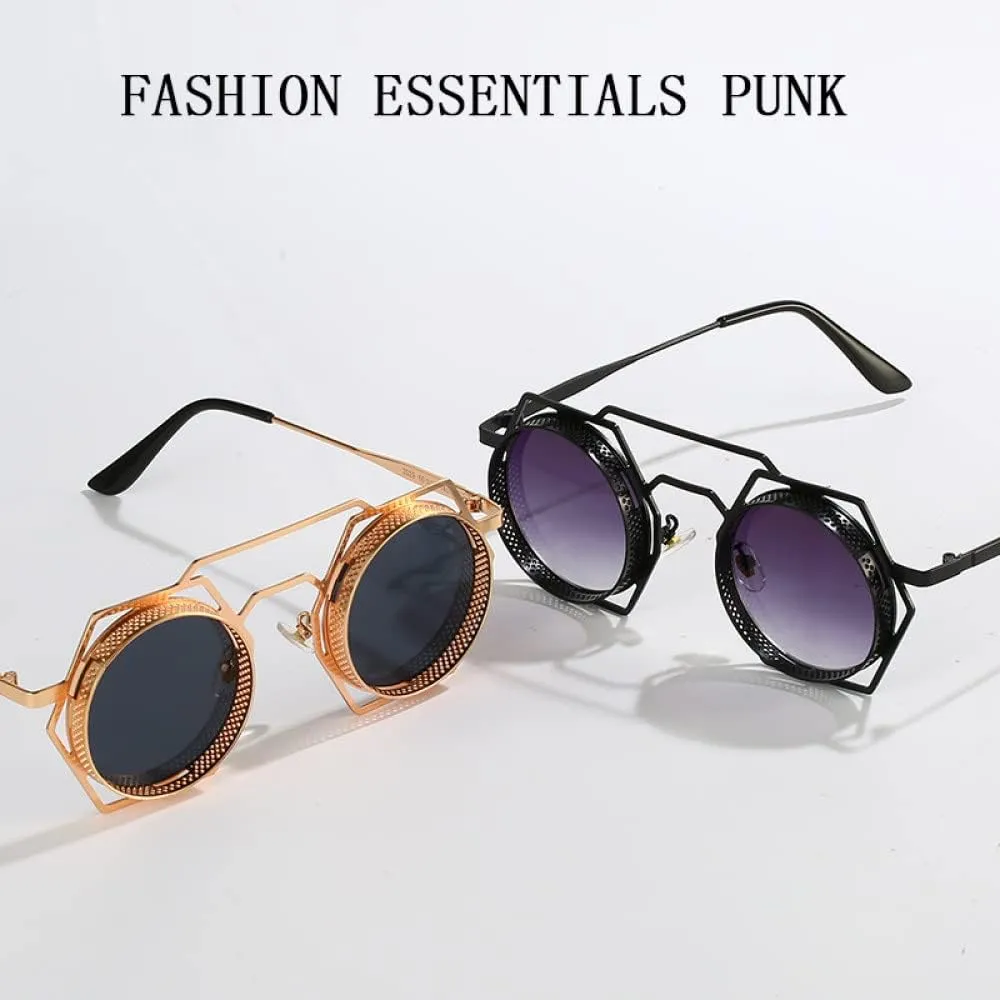 Glasses Punk Sunglasses For Men Retro Steampunk Sunglasses Women Round Shades Vintage