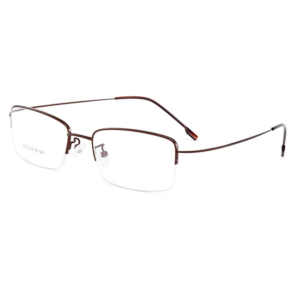 Gmei Men's Eyeglasses Semi Rim Memory Titanium Alloy Y879