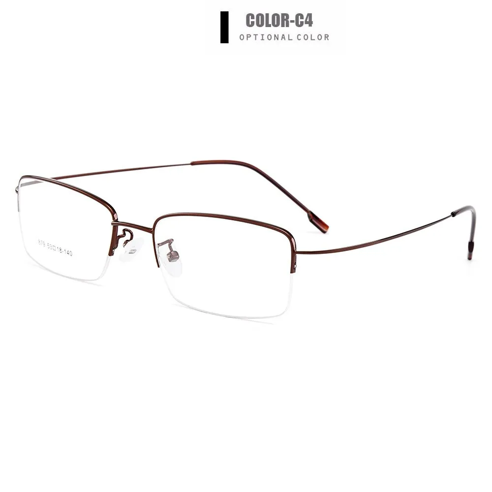 Gmei Men's Eyeglasses Semi Rim Memory Titanium Alloy Y879