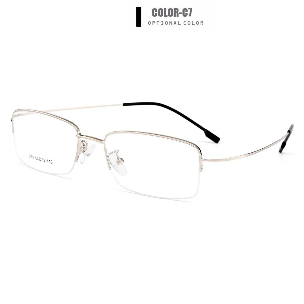 Gmei Men's Eyeglasses Semi Rim Memory Titanium Alloy Y879