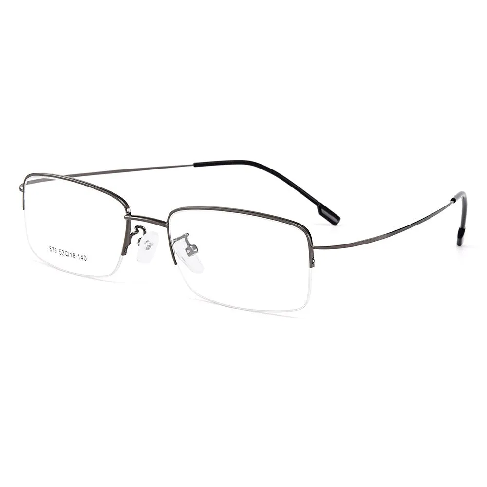 Gmei Men's Eyeglasses Semi Rim Memory Titanium Alloy Y879