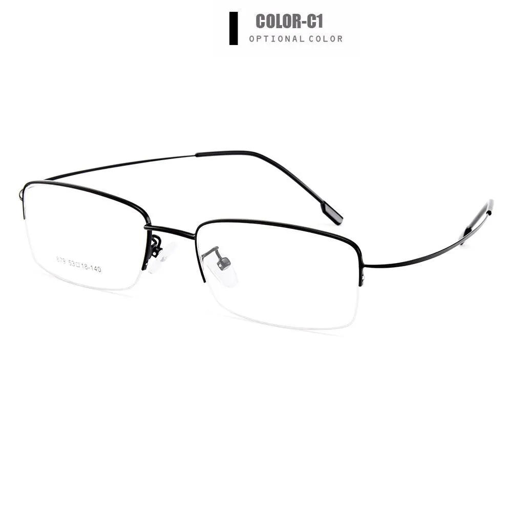 Gmei Men's Eyeglasses Semi Rim Memory Titanium Alloy Y879