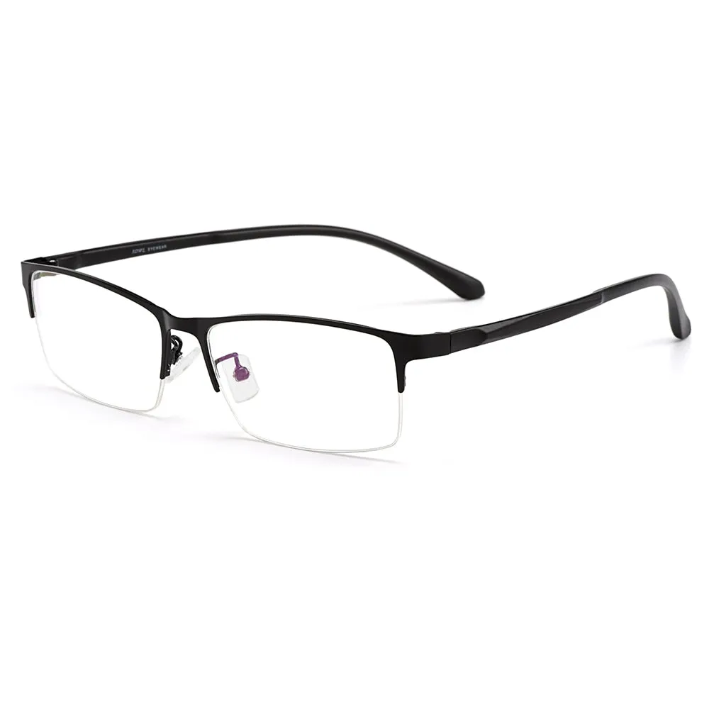 Gmei Men's Semi Rim Rectangle Alloy Eyeglasses S61006