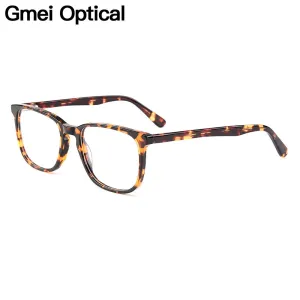 Gmei Unisex Eyeglasses Acetate Square Full Rim Spring Hinges Yh6028