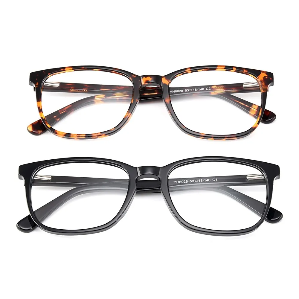 Gmei Unisex Eyeglasses Acetate Square Full Rim Spring Hinges Yh6028