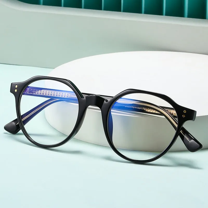 Gmei Unisex Eyeglasses Anti Blue Light Glasses Tr90 Round 2084