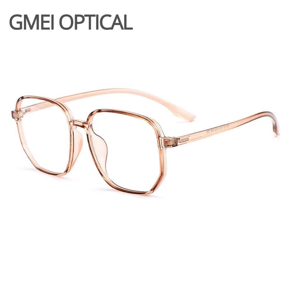 Gmei Unisex Eyeglasses Tr90 Frame Transparent Large Size Ultralight Plastic M9157
