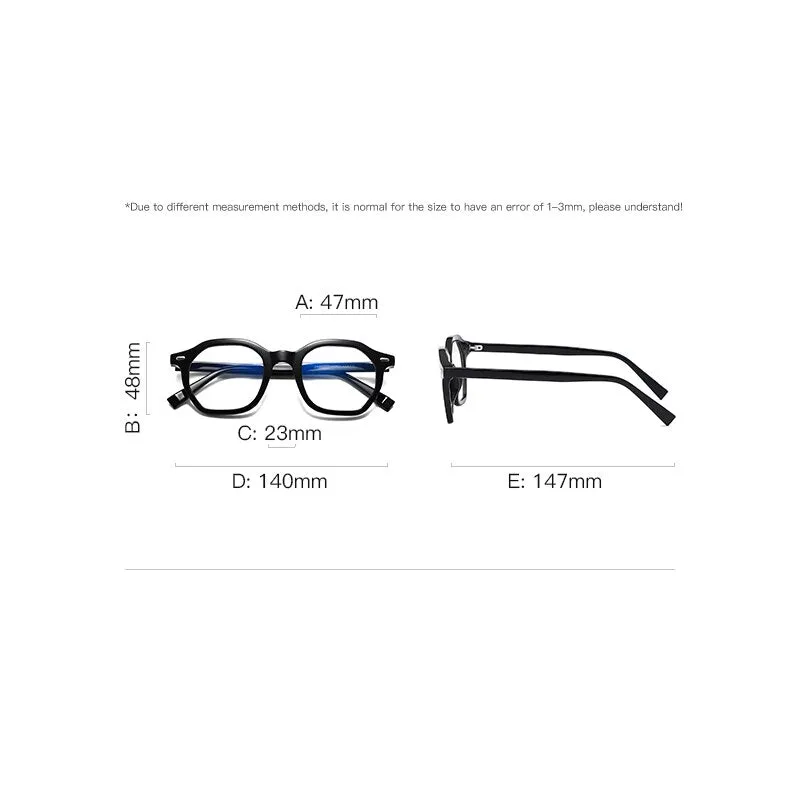 Gmei Unisex Full Rim Small Square Oval Tr 90 Titanium Eyeglasses 2095