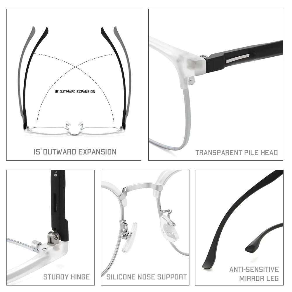 Gmei Unisex Full Rim Square Tr 90 Alloy Eyeglasses Tm16
