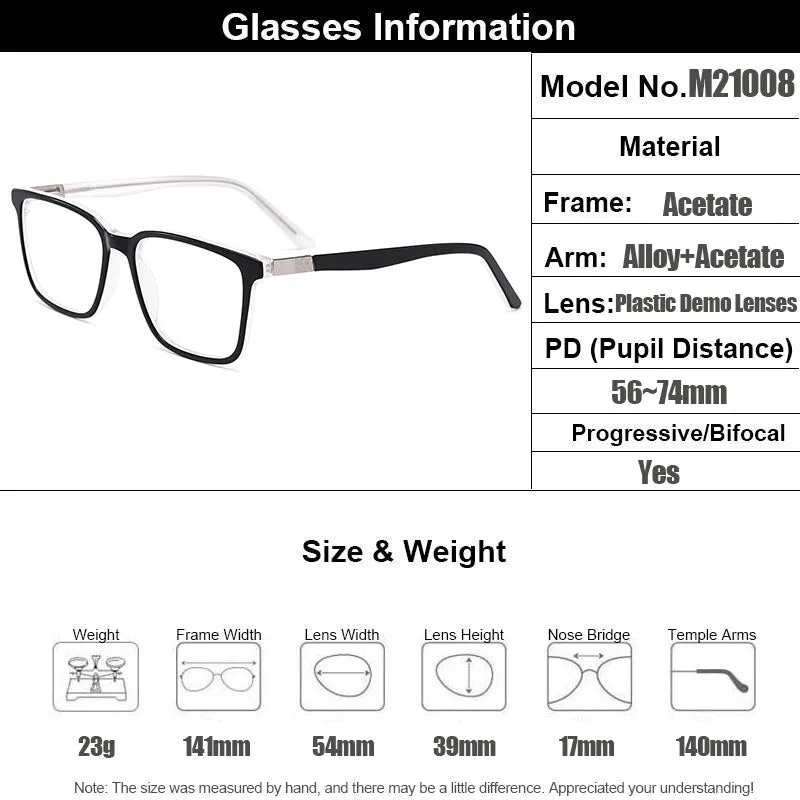Gmei Women's Eyeglasses Acetate Frame Square M21008