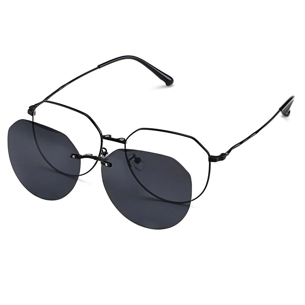 Gmei Women's Eyeglasses Clip On Sunglasses Titanium Alloy S9331