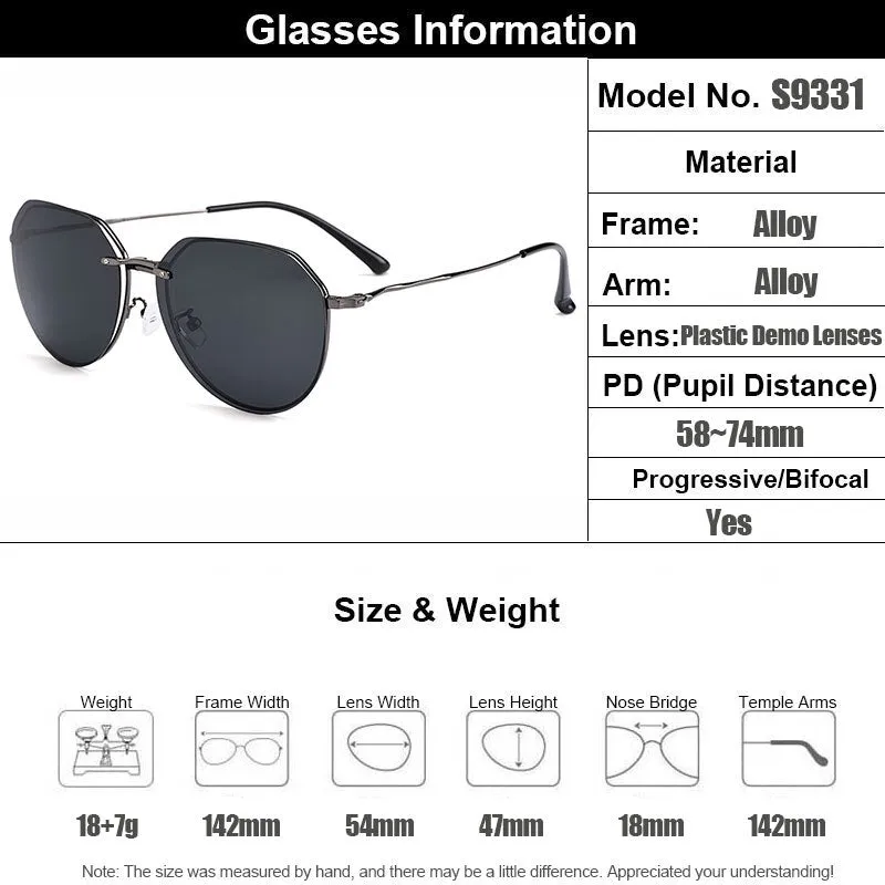 Gmei Women's Eyeglasses Clip On Sunglasses Titanium Alloy S9331