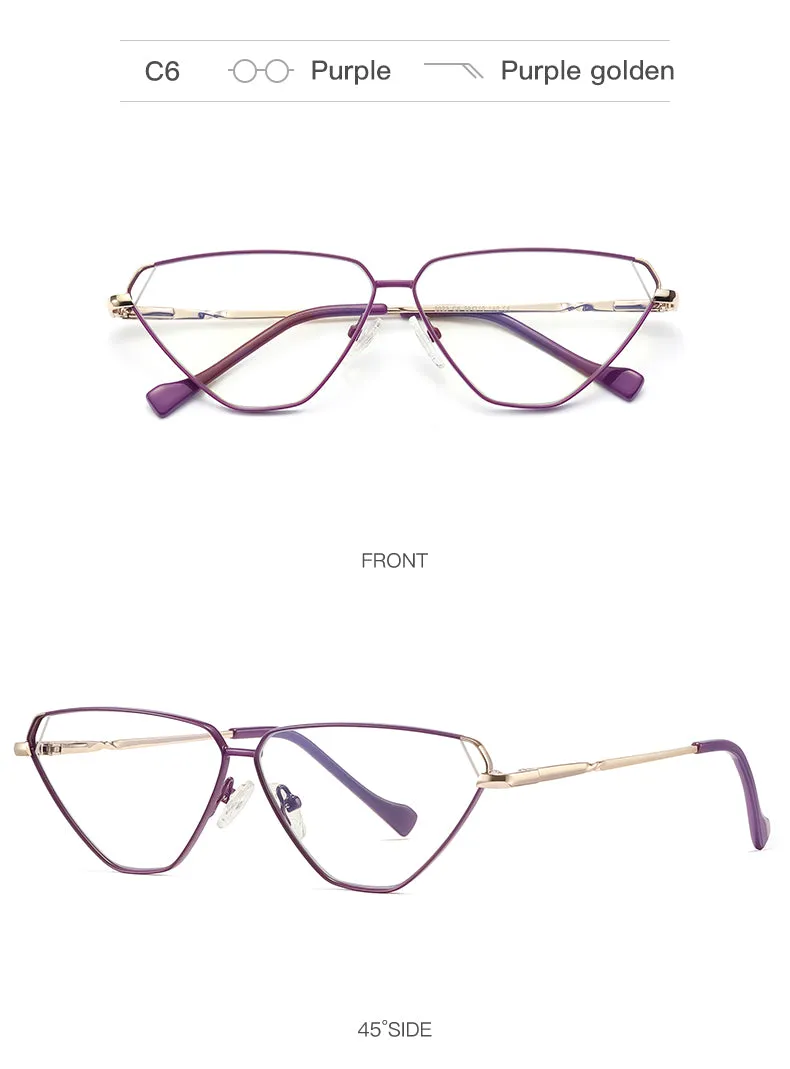 Gmei Women's Full Rim Alloy Cat Eye Frame Eyeglasses 3023
