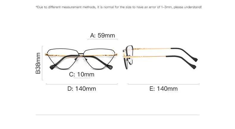 Gmei Women's Full Rim Alloy Cat Eye Frame Eyeglasses 3023