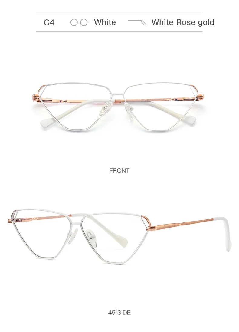 Gmei Women's Full Rim Alloy Cat Eye Frame Eyeglasses 3023